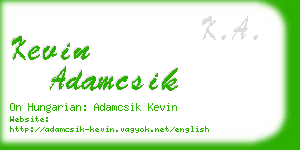 kevin adamcsik business card